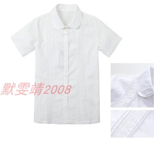 衬衣春装 纯棉女生蕾丝短袖 09C229 英伦校服女童白衬衫 伊顿兰诗同款