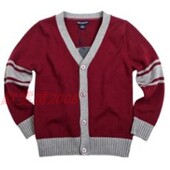 针织毛衣全棉毛线衣外套针织衫 伊顿同款 2020校服儿童开衫 13M018