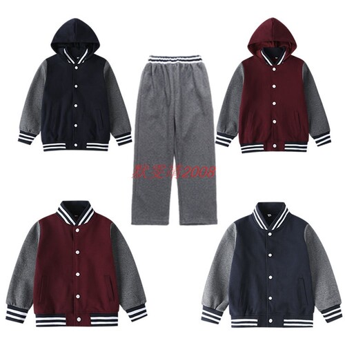 伊顿棒球服卫衣枣红藏青英伦校服