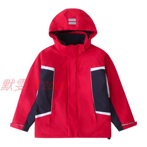 伊顿校服同款北大红色冲锋衣拆卸两件套秋冬棉袄防水防风加厚外套