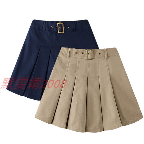 夏季薄款女童校服百褶短裙