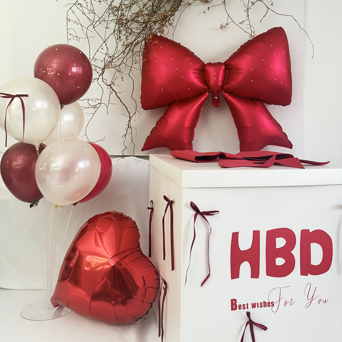 中国红盒子生日气球套餐