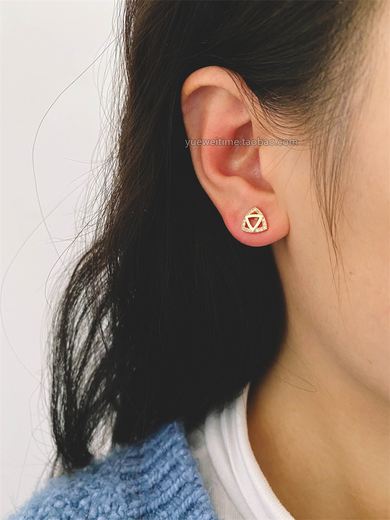 微镶镂空三角形耳钉 铜镀真金 手工diy饰品配件 半成品材料,饰品/流行首饰/时尚饰品新,其他DIY饰品配件,淘宝优惠券,粉丝福利购,淘宝优惠卷