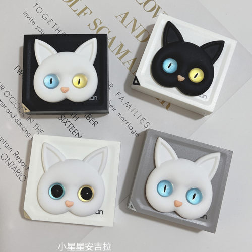日式异瞳猫咪近视隐形眼镜盒子男女可爱高级感防漏便携护理美瞳盒