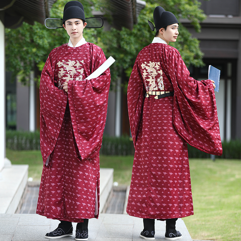 汉服男明制官服中式婚服孔雀绣花