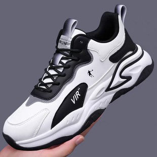 秋冬加绒大码运动男鞋中青年学生超轻跑步鞋软底休闲保暖老爹鞋潮