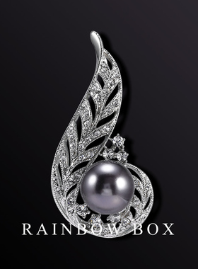 RAINBOW自由之翼珍珠母贝高档胸针男 大衣胸花秋冬别针新年配饰女