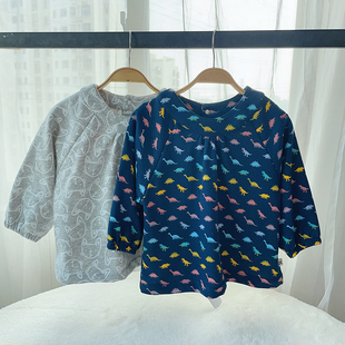 男女宝宝秋冬罩衣男孩女孩反穿衣防脏衣倒背衣卫衣棉透气柔软902