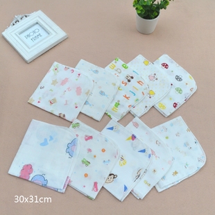无荧光纯棉纱布婴儿宝宝方巾小手帕擦汗巾柔软轻薄四季 好用1336