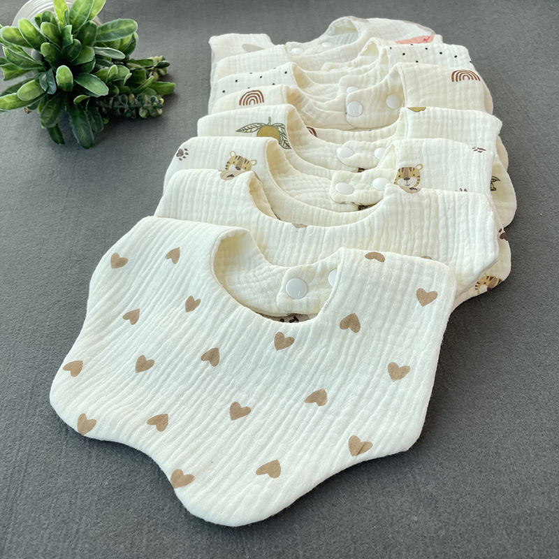 清新棉花糖6层纱布口水巾