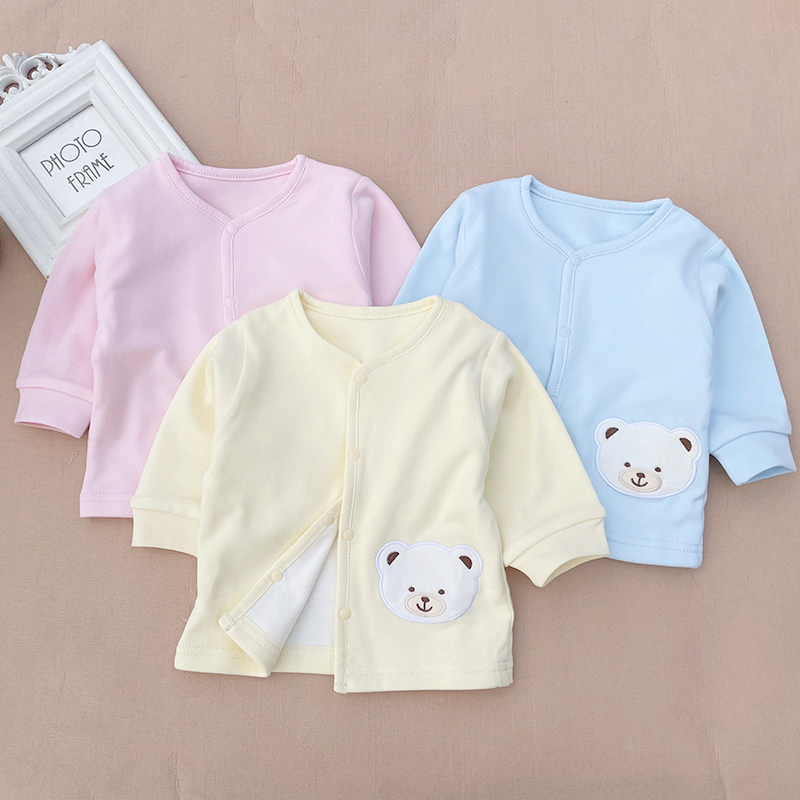 KANG XINER 남성용 및 여성용 슈퍼 소프트 더블 레이어 코튼 베이비 코트 가디건 봄 가을 클래스 A 품질 0-3세 720