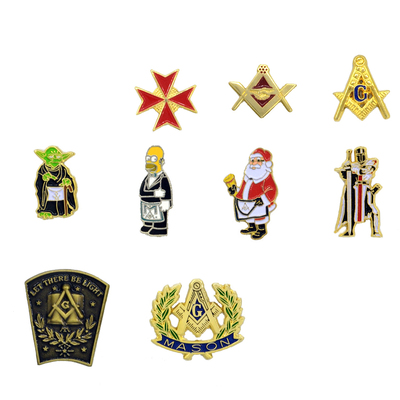 共济会锌合金配饰胸针徽章风格