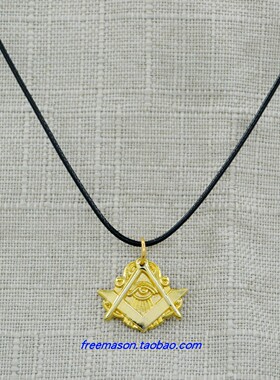 共济会上帝之眼男士镀金挂饰吊坠