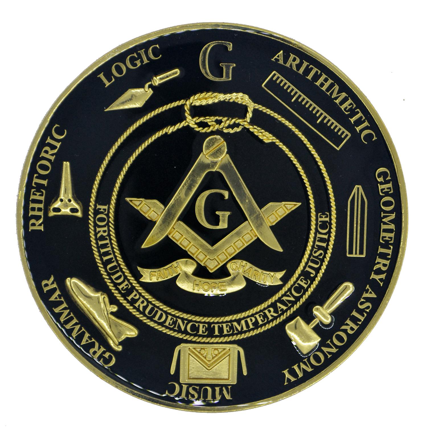 神秘共济会镀金车标圆形车身贴