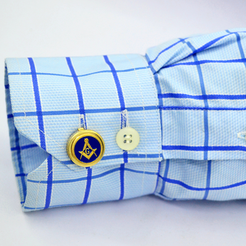 共济会风格镀金圆形可拆卸纽扣