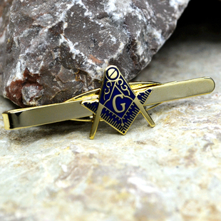 共济会G字母标志个性定制纪念品男士高档商务婚礼镀金领带夹别针