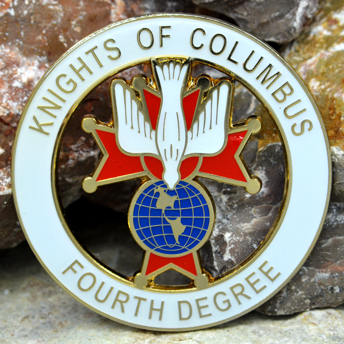 哥伦布骑士团knights of columbus 金属牌匾标志物镀金立体汽车标