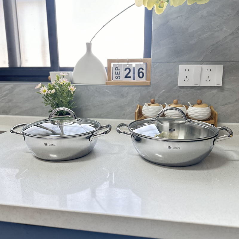 伦凯中式18/10标识小火锅便携