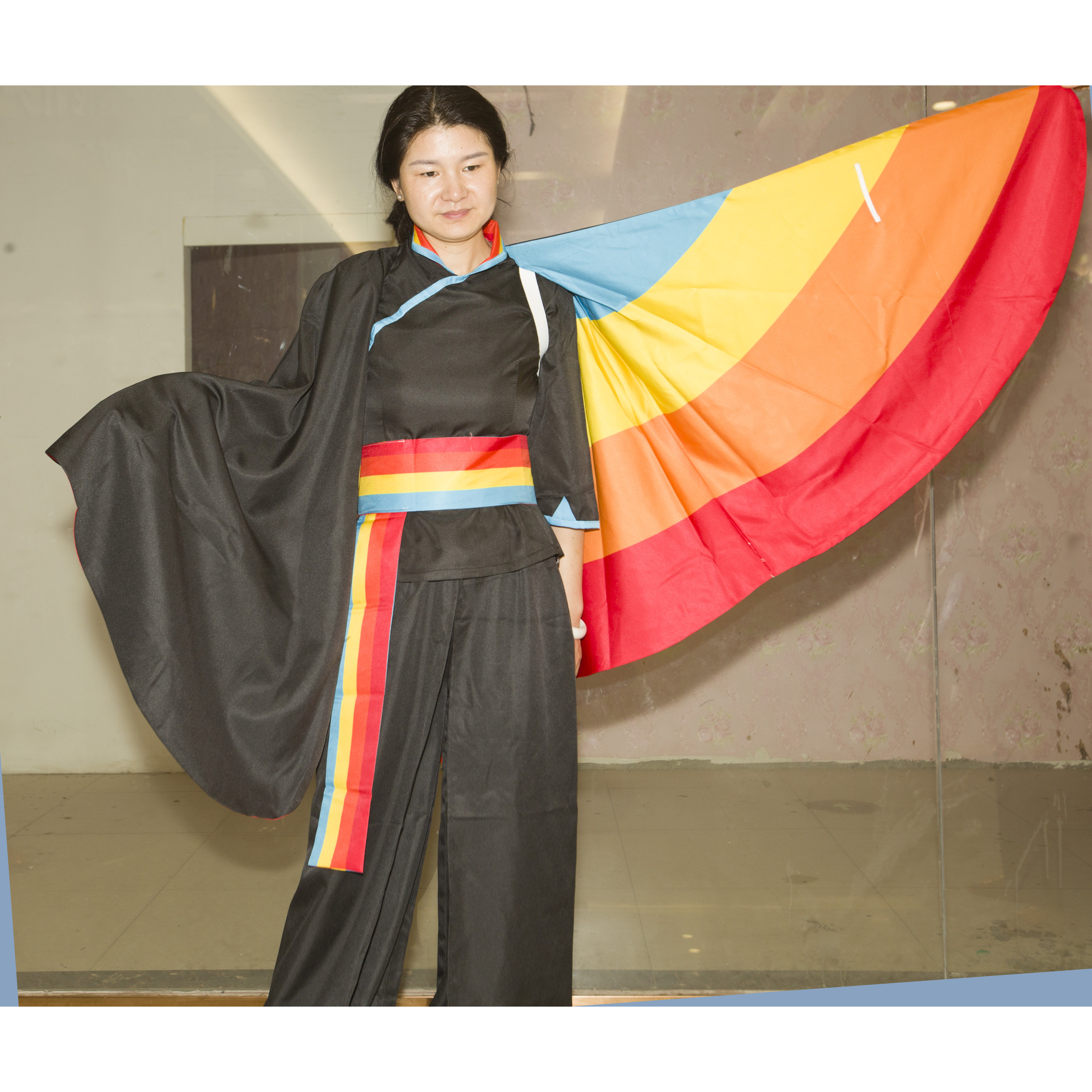 漫步天下Sky光遇Cos服光之子彩虹日暗彩斗篷黑色里衣长裤套装