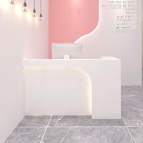 烤漆小型前台桌网红带灯