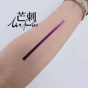 芒刺原创文身贴|癫痫条|彩色防水持久紫色虾线纹身贴小众风高级感