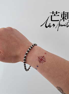 芒刺原创|太阳系手链|手绘彩色纹身贴小众仙气风高级感行星腕环
