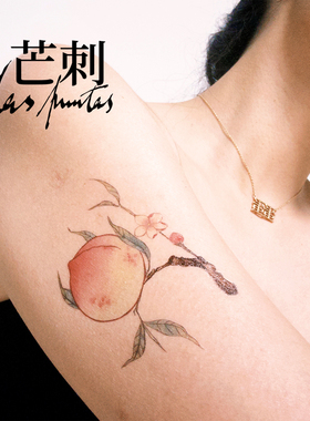 芒刺原创|Karma|桃花桃子因果循环|仙气风国风粉色新中式纹身贴