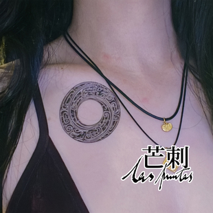 纹身贴 手绘防水持久国风新中式 Tattoo 龙璧 芒刺原创文身贴