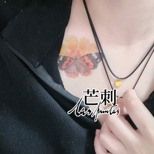 国风彩绘防水持久新中式 蝴蝶纹身贴小众风高级感 红云岛 芒刺原创