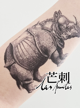 芒刺文身贴|犀牛|丢勒防水持久黑色彩绘纹身贴小众风高级感Tattoo