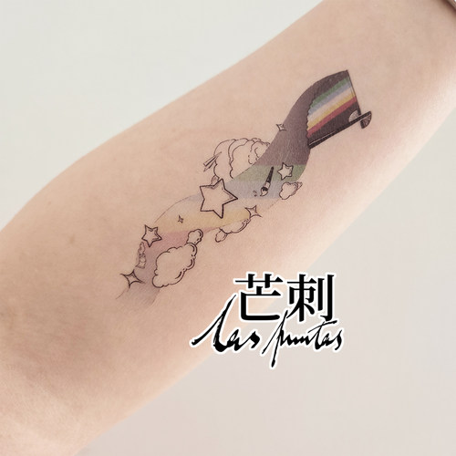 芒刺原创文身贴|身心障碍者扇子|彩色防水持久残障残疾人纹身贴