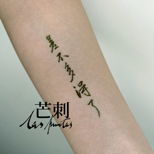 纹身贴Tattoo 新中式 芒刺原创 差不多得了书法文字国风防水个性