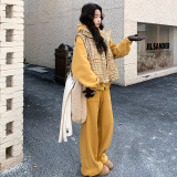 小香风棉马夹加绒加厚卫衣裤三件套2C339B-6119-P350-K468，女装套装/套裙，2C339