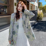 设计感复古印花西装外套女2025秋季新款小个子巨好看气质时尚西服，女装西装，2C339