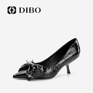 卢浮宫系列 时尚 新款 DIBO碲铂 蝴蝶结配饰尖头浅口高跟鞋 24145121