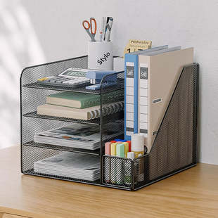 办公桌置物架文件架收纳架文件夹收纳盒文件框办公用品桌面置物架