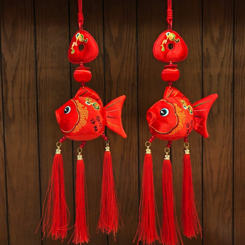 春节装饰挂件毛绒刺绣挂件