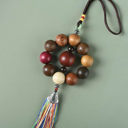 红木多宝珠十全十美2.0手编挂饰车挂