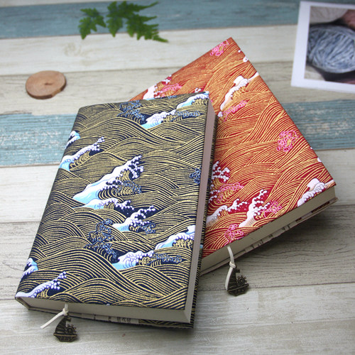 布制书衣和风烫金惊涛布面书衣布书套可调节布封皮封套手账本书皮 - 封面