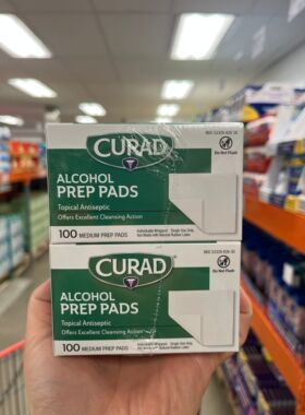 美国直邮正品通用儿童成人Curad一次性酒精消毒棉100片4盒共400片