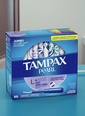 现货 美国进口Tampax丹碧丝珍珠塑胶长导管卫生棉条Lites小号50支