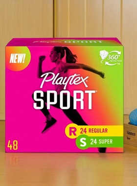 现货 美国进口Playtex倍得适内置长导管卫生棉条运动款48支 可选