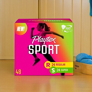 现货 美国进口Playtex倍得适内置长导管卫生棉条运动款48支 可选