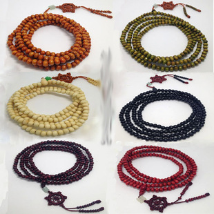 216颗仿红檀紫檀木法轮结 佛珠手链 6种款式