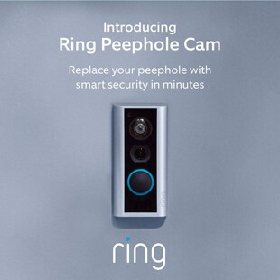 美国Ring Peephole Cam智能视频门铃 双向通话易于安装.