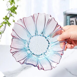 渐变果冻色梦幻粉蓝超仙葵花果斗家用大容量蔬菜沙拉盘 两只装
