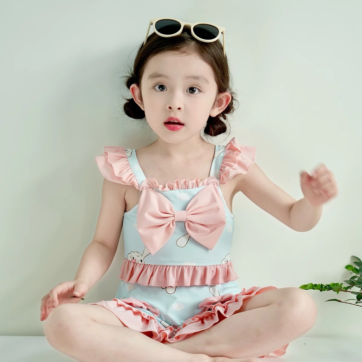 2025夏季新款泳衣洋气儿童游泳衣女童中大童女孩泳装公主风温泉