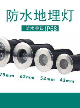 户外星星地埋不锈钢防水1W3W低压12V24V水底嵌入式洗墙射灯LED