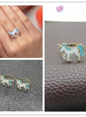 东大门日韩风独角兽饰品戒指