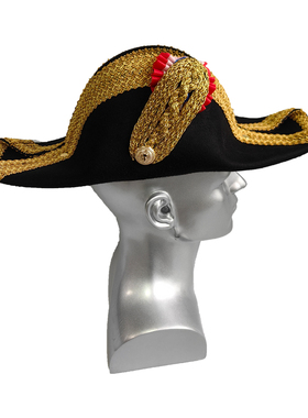 海盗帽欧洲宫廷贵族三角帽法兰西二角帽拿破仑军舰女孩法式二角帽